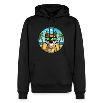Alano Español Hunderasse Cartoon Sonnenbrille Strand - Männer Premium Bio Hoodie - Schwarz - Vorne - Nico (187cm)