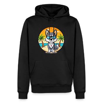 Alaskan Klee Kai Chien Race Dessin Animé Lunettes De Soleil Plage - Sweat à capuche Premium bio Homme - noir - Devant - Nico (187cm)