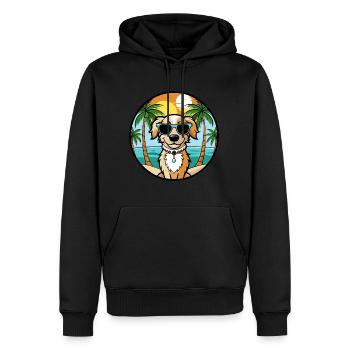 Alpine Spaniel Dog Breed Cartoon Sunglasses Beach - Men’s Premium Organic Hoodie - black - Front - Nico (187cm)