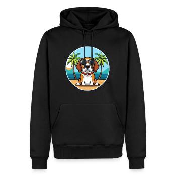 Beagle Chien Race Dessin Animé Lunettes De Soleil Plage - Sweat à capuche Premium bio Homme - noir - Devant - Nico (187cm)