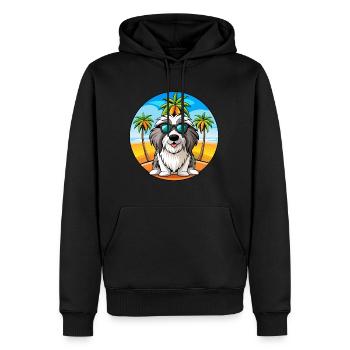 Bearded Collie Chien Race Dessin Animé Lunettes de Soleil Plage - Sweat à capuche Premium bio Homme - noir - Devant - Nico (187cm)