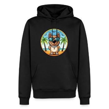 Österreichische Brandlbracke Hunderasse Cartoon Sonnenbrille - Männer Premium Bio Hoodie - Schwarz - Vorne - Nico (187cm)