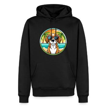 Beagle Harrier Hunderasse Cartoon Sonnenbrille Strand - Männer Premium Bio Hoodie - Schwarz - Vorne - Nico (187cm)
