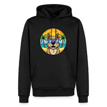 Berger De Beauce Hunderasse Cartoon Sonnenbrille Strand - Männer Premium Bio Hoodie - Schwarz - Vorne - Nico (187cm)