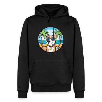 Ariege Pointer Dog Breed Cartoon Sunglasses Beach - Men’s Premium Organic Hoodie - black - Front - Nico (187cm)