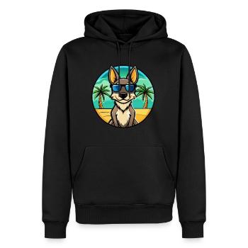 Australian Kelpie Dog Breed Cartoon Sunglass Beach - Men’s Premium Organic Hoodie - black - Front - Nico (187cm)
