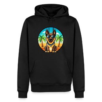 Belge Malinois Chien Race Dessin Animé Lunettes De Soleil Plage - Sweat à capuche Premium bio Homme - noir - Devant - Nico (187cm)