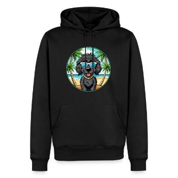Lunettes de soleil de dessin animé de race de chien terrier russe noir - Sweat à capuche Premium bio Homme - noir - Devant - Nico (187cm)