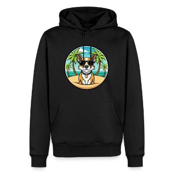Braque Auvergne Dog Breed Cartoon Sunglasses Beach - Men’s Premium Organic Hoodie - black - Front - Nico (187cm)