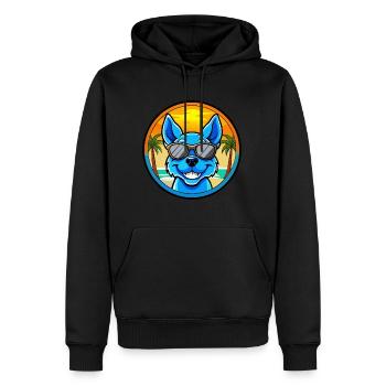 Blue Heeler Chien Race Dessin Animé Lunettes De Soleil Plage - Sweat à capuche Premium bio Homme - noir - Devant - Nico (187cm)