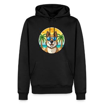 Bucovine Berger Race Dessin Animé Lunettes De Soleil Plage - Sweat à capuche Premium bio Homme - noir - Devant - Nico (187cm)