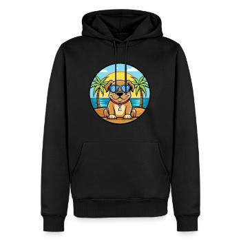 Broholmer Hunderasse Cartoon Sonnenbrille Strand - Männer Premium Bio Hoodie - Schwarz - Vorne - Nico (187cm)