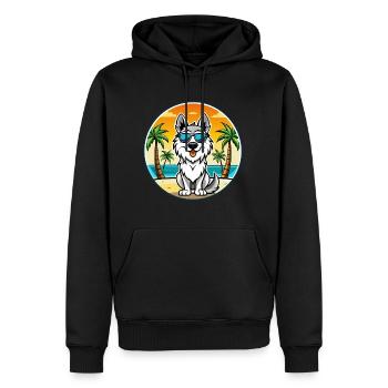 Carpathian Shepherd Dog Breed Cartoon Sunglasses - Men’s Premium Organic Hoodie - black - Front - Nico (187cm)
