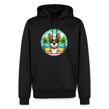 Brasilianischer Terrier Hunderasse Cartoon Sonnenbrille Strand - Männer Premium Bio Hoodie - Schwarz - Vorne - Nico (187cm)