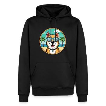 Berger d’Asie centrale Race Cartoon Beach - Sweat à capuche Premium bio Homme - noir - Devant - Nico (187cm)