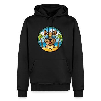 Border Terrier Chien Race Dessin Animé Lunettes de Soleil Plage - Sweat à capuche Premium bio Homme - noir - Devant - Nico (187cm)