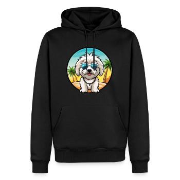 Coton De Tulear Hunderasse Cartoon Sonnenbrille Strand - Männer Premium Bio Hoodie - Schwarz - Vorne - Nico (187cm)
