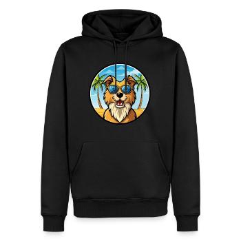 Berger Croate Race Dessin Animé Lunettes De Soleil Plage - Sweat à capuche Premium bio Homme - noir - Devant - Nico (187cm)