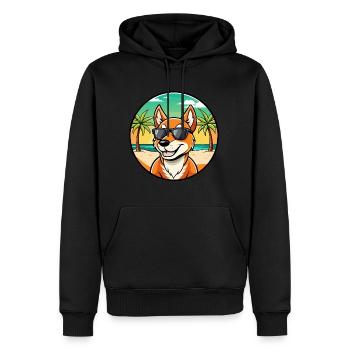 Dingo Hund Rasse Cartoon Sonnenbrille Strand - Männer Premium Bio Hoodie - Schwarz - Vorne - Nico (187cm)