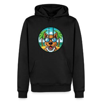 Drever Hunderasse Cartoon Sonnenbrille Strand - Männer Premium Bio Hoodie - Schwarz - Vorne - Nico (187cm)