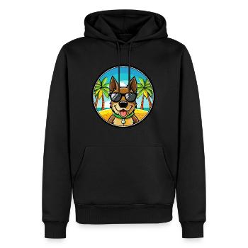 Deutsche Bracke Hunderasse Cartoon Sonnenbrille Strand - Männer Premium Bio Hoodie - Schwarz - Vorne - Nico (187cm)