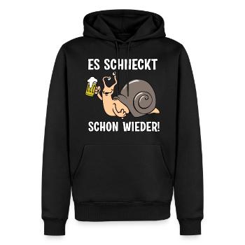 Es schneckt schon wieder - Männer Premium Bio Hoodie - Schwarz - Vorne - Nico (187cm)