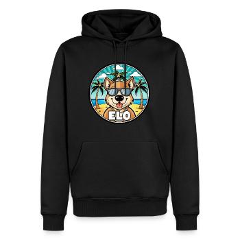 Längerer Spitzname Hund Rasse Cartoon Sonnenbrille Strand - Männer Premium Bio Hoodie - Schwarz - Vorne - Nico (187cm)