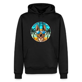 Berger Hollandais Chien Race Dessin Animé Lunettes De Soleil Plage - Sweat à capuche Premium bio Homme - noir - Devant - Nico (187cm)