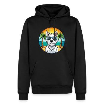 Lunettes de soleil de dessin animé de race de chien Terrier blanc anglais - Sweat à capuche Premium bio Homme - noir - Devant - Nico (187cm)