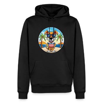 Lunettes de soleil de dessin animé de race de chien de chasse tricolore français - Sweat à capuche Premium bio Homme - noir - Devant - Nico (187cm)