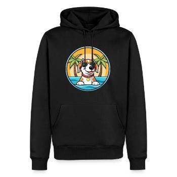 Estnischer Windhund Rasse Cartoon Sonnenbrille Strand - Männer Premium Bio Hoodie - Schwarz - Vorne - Nico (187cm)