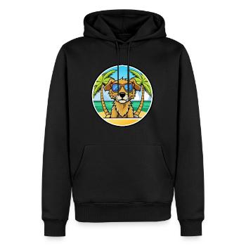 Fauve De Bretagne Hunderasse Cartoon Sonnenbrille Strand - Männer Premium Bio Hoodie - Schwarz - Vorne - Nico (187cm)