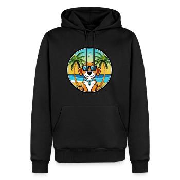 Lunettes de soleil de dessin animé de race de chien de Bretagne française plage - Sweat à capuche Premium bio Homme - noir - Devant - Nico (187cm)