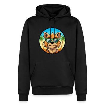 Griffon Bruxellois Hunderasse Cartoon Sonnenbrille - Männer Premium Bio Hoodie - Schwarz - Vorne - Nico (187cm)