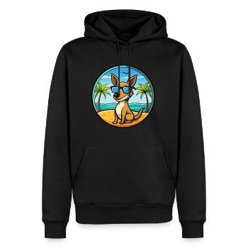 Kangaroo Dog Breed Cartoon Sunglasses Beach - Men’s Premium Organic Hoodie - black - Front - Nico (187cm)