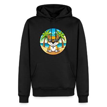 Lunettes de soleil de dessin animé de race de chien Kintamani Beach - Sweat à capuche Premium bio Homme - noir - Devant - Nico (187cm)