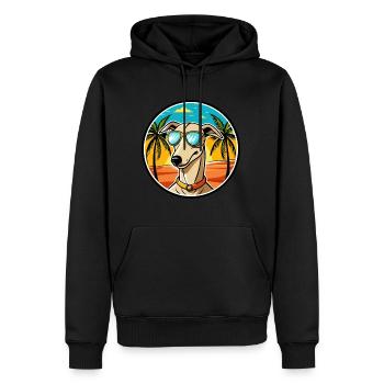 Greyhound Chien Race Dessin Animé Lunettes De Soleil Plage - Sweat à capuche Premium bio Homme - noir - Devant - Nico (187cm)