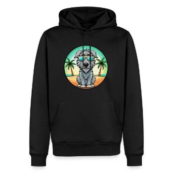 Irischer Wolfshund Hunderasse Cartoon Sonnenbrille Strand - Männer Premium Bio Hoodie - Schwarz - Vorne - Nico (187cm)