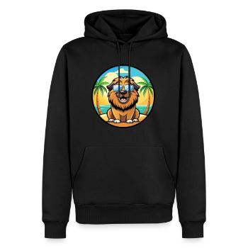Leonberger Dog Breed Cartoon Sunglasses Beach - Men’s Premium Organic Hoodie - black - Front - Nico (187cm)