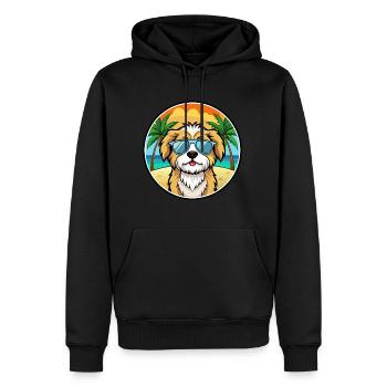 Lhasa Apso Hunderasse Cartoon Sonnenbrille Strand - Männer Premium Bio Hoodie - Schwarz - Vorne - Nico (187cm)
