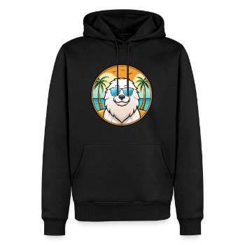 Kuvasz Chien Race Dessin Animé Lunettes de Soleil Plage - Sweat à capuche Premium bio Homme - noir - Devant - Nico (187cm)