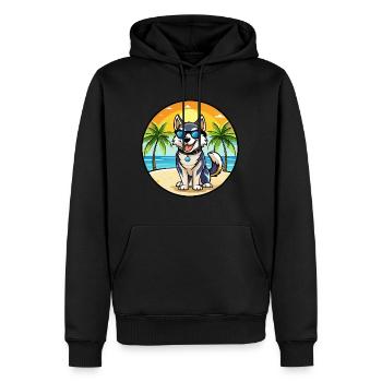 Labrador Husky Chien Race Dessin animé Lunettes de soleil Plage - Sweat à capuche Premium bio Homme - noir - Devant - Nico (187cm)