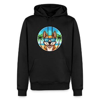 Lundehund Chien Race Dessin Animé Lunettes De Soleil Plage - Sweat à capuche Premium bio Homme - noir - Devant - Nico (187cm)