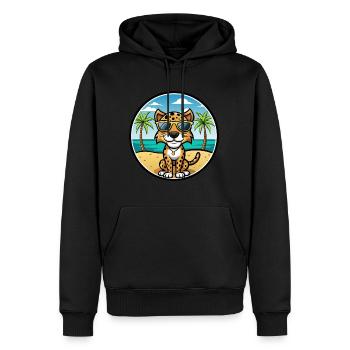 Léopard Chien Race Chien Dessin Animé Lunettes De Soleil Plage - Sweat à capuche Premium bio Homme - noir - Devant - Nico (187cm)