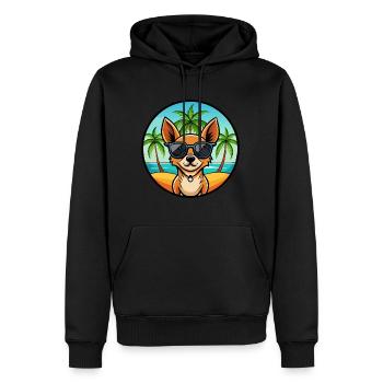 Miniatur Pinscher Hund Rasse Cartoon Sonnenbrille - Männer Premium Bio Hoodie - Schwarz - Vorne - Nico (187cm)