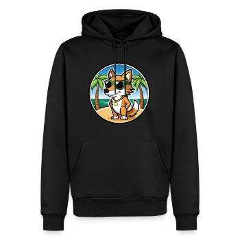 Italien Volpino Chien Race Dessin Animé Lunettes De Soleil Plage - Sweat à capuche Premium bio Homme - noir - Devant - Nico (187cm)