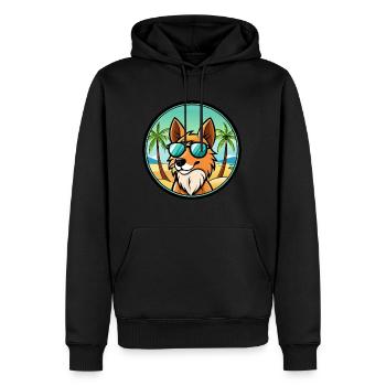 Mudi Hunderasse Cartoon Sonnenbrille Strand - Männer Premium Bio Hoodie - Schwarz - Vorne - Nico (187cm)