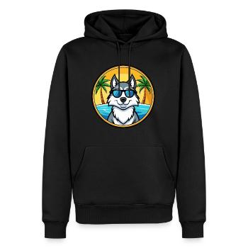 Husky Chien Race Dessin Animé Lunettes De Soleil Plage - Sweat à capuche Premium bio Homme - noir - Devant - Nico (187cm)