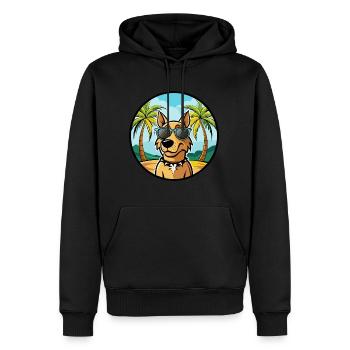 Jamthund Dog Breed Cartoon Sunglasses Beach - Men’s Premium Organic Hoodie - black - Front - Nico (187cm)
