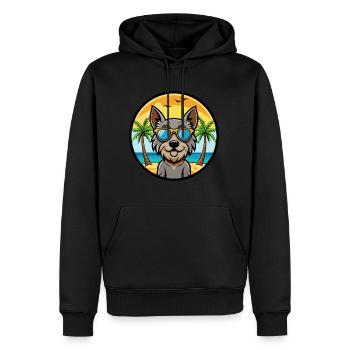 Mittelschnauze Hunderasse Cartoon Sonnenbrille Strand - Männer Premium Bio Hoodie - Schwarz - Vorne - Nico (187cm)